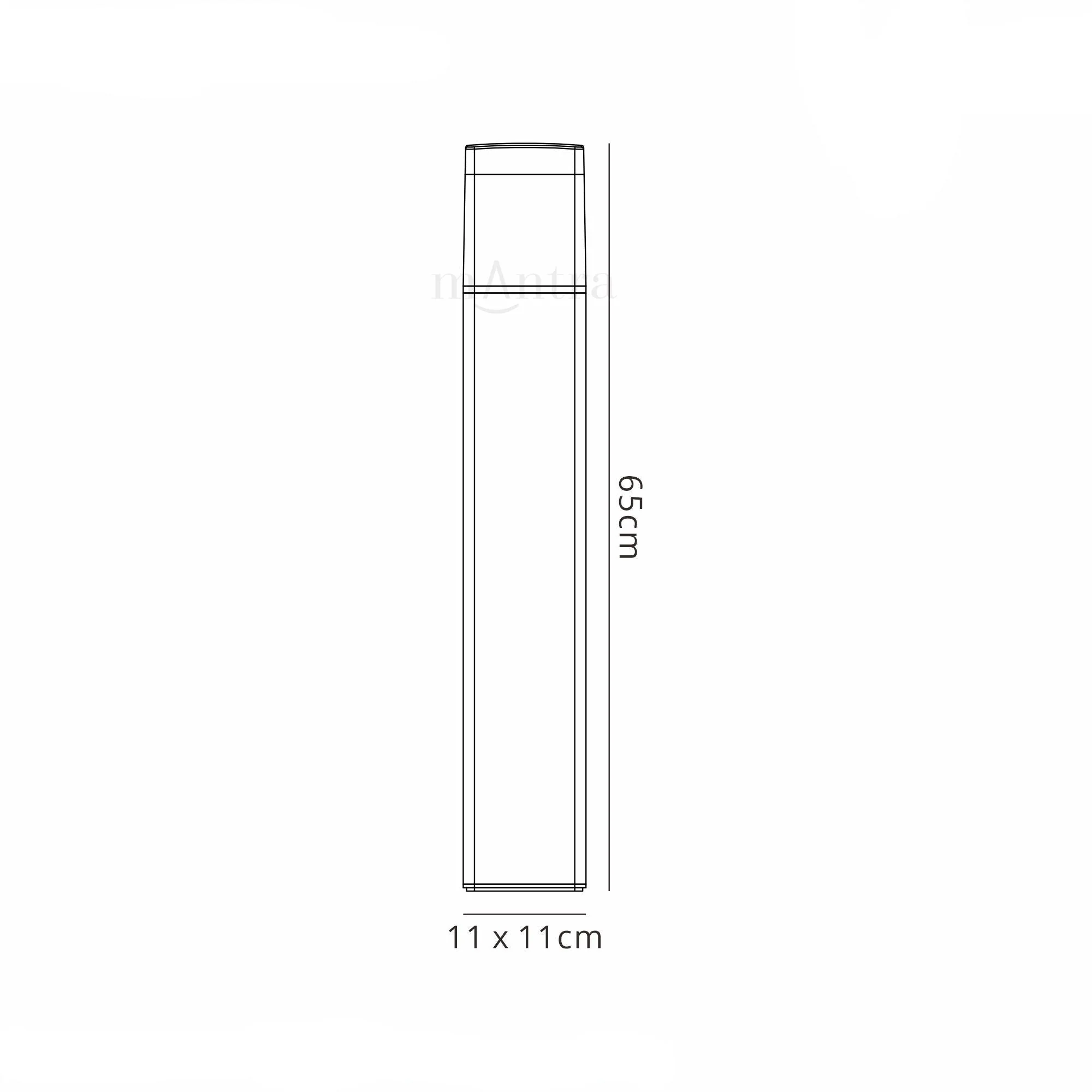 Chicago 65cm Square/Round Post Lamp, 1 x E27, IP65, Anthracite - Image 2