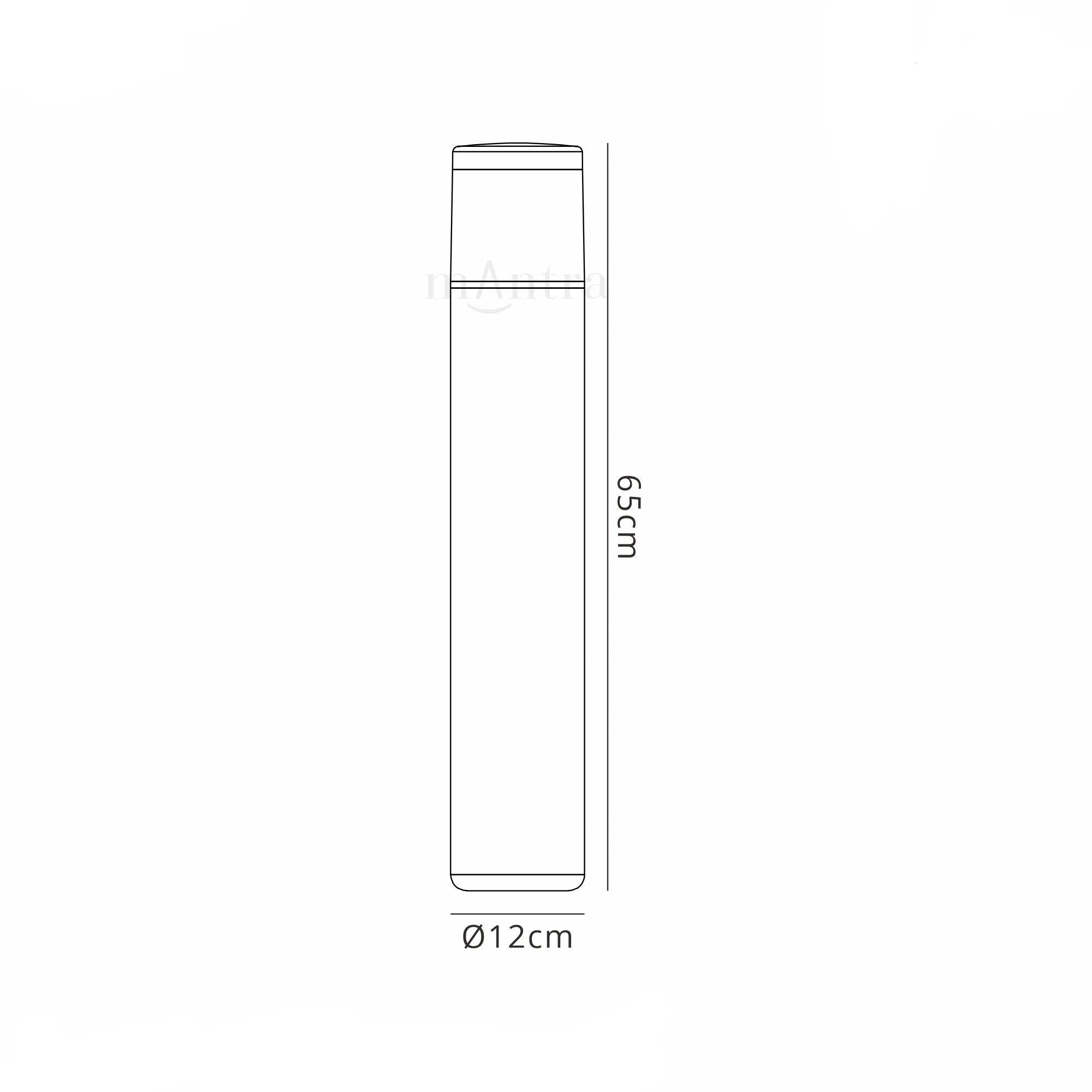 Chicago 65cm Square/Round Post Lamp, 1 x E27, IP65, Anthracite - Image 4