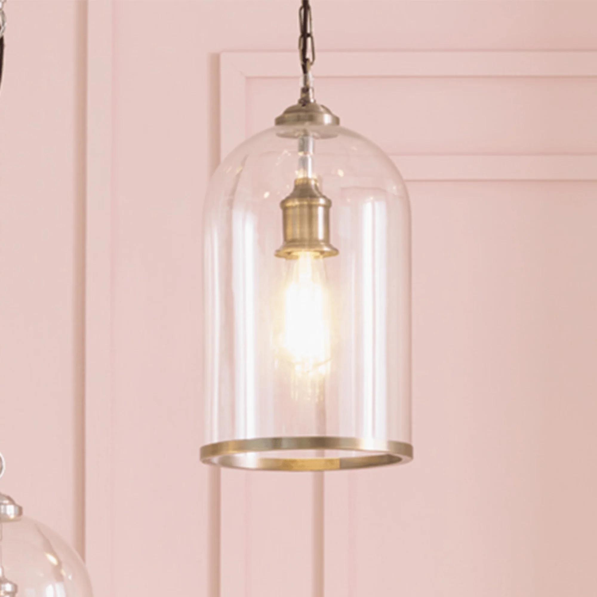 Chime Clear Glass Antique Pendant with Gold/Silver Finish - Image 3