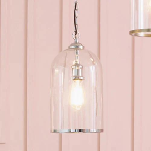 Chime Clear Glass Antique Pendant with Gold/Silver Finish - Image 4