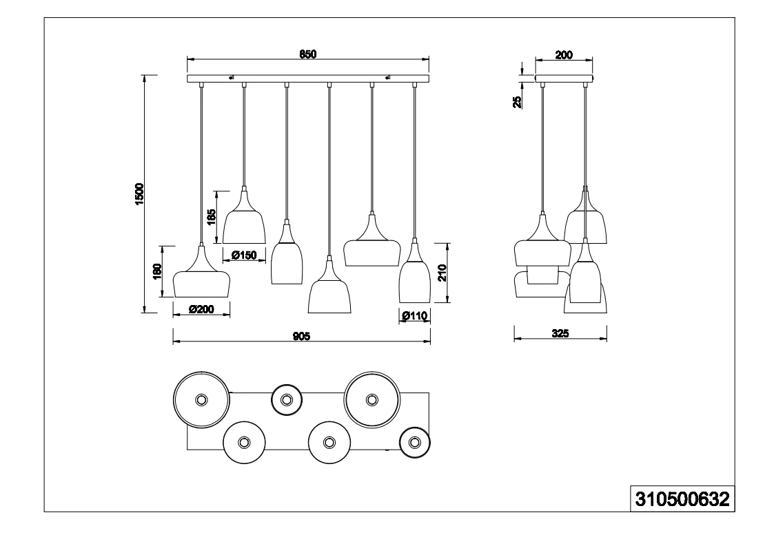 Chiraz 3/6Lt Linear Pendant - Image 4