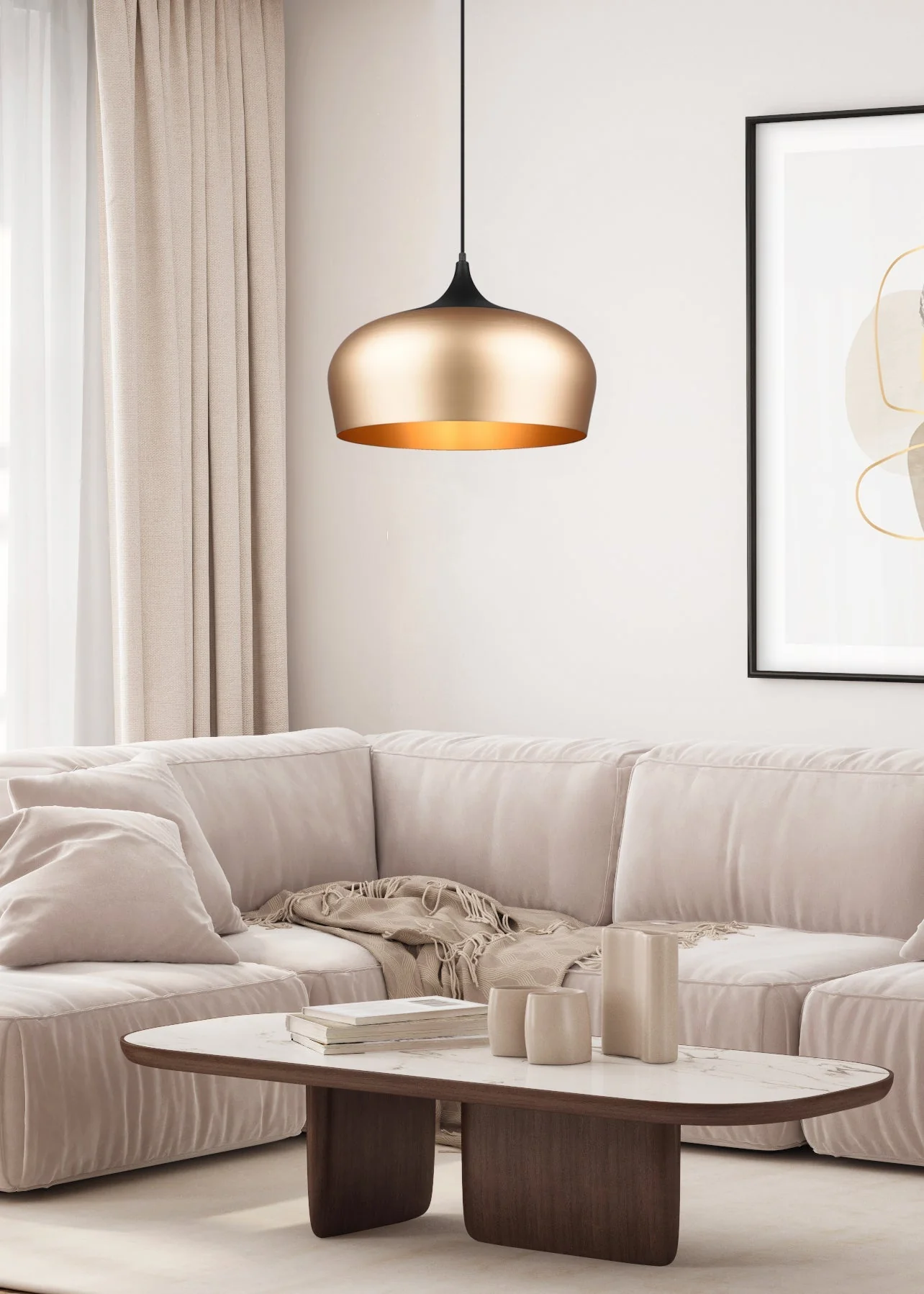 Chiron Hanging Pendant - Matt Brass - Image 9