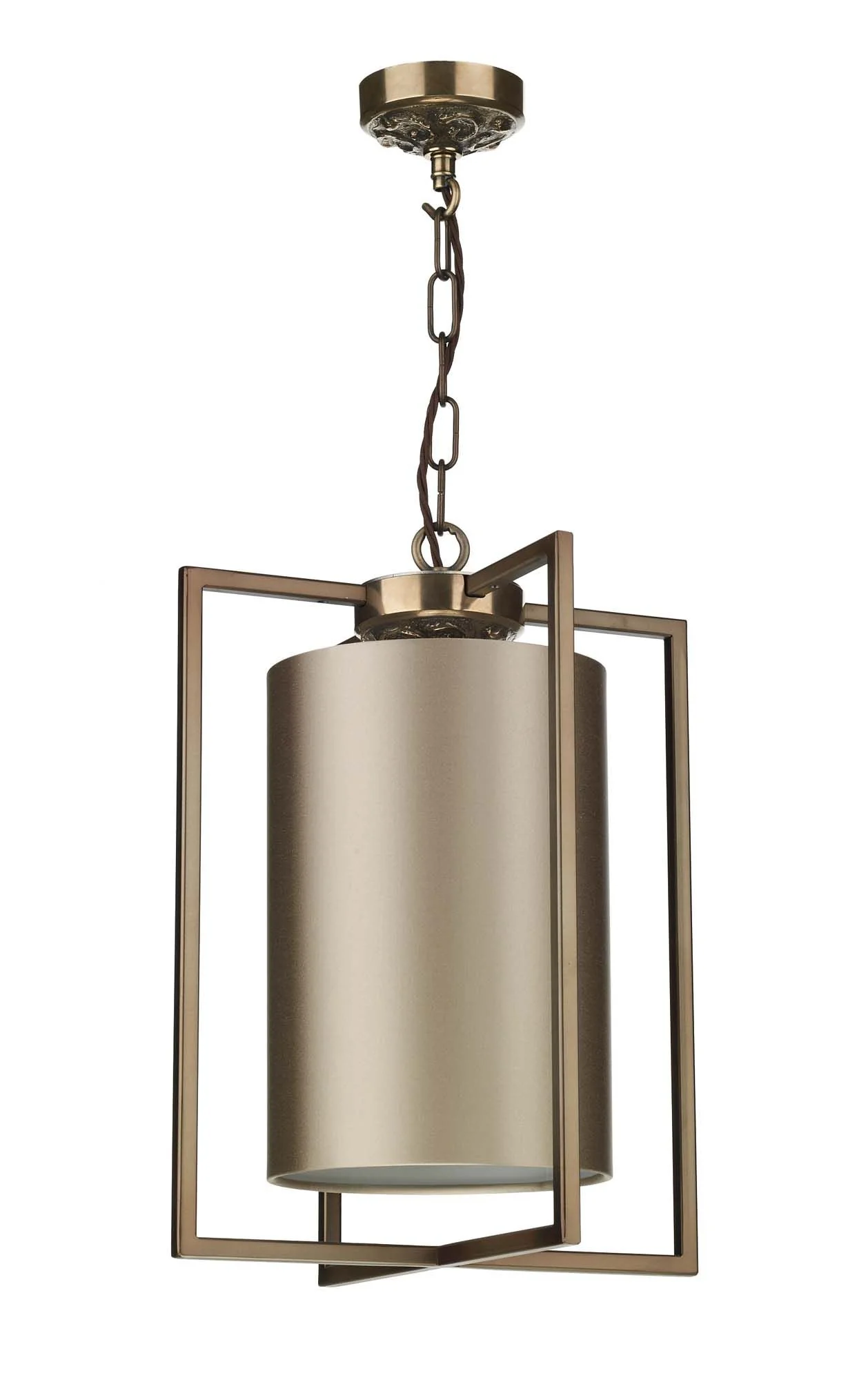 Chiswick Single Pendant with Shade in Antique Brass - Image 2