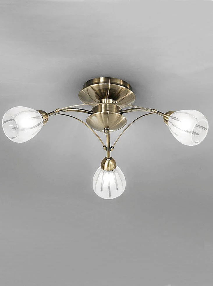 Chloe 3/5/10Lt Indoor Semi Flush Ceiling Light - Chrome/Bronze Finish - Image 2