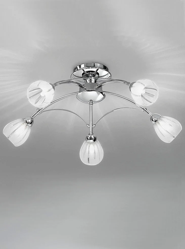 Chloe 3/5/10Lt Indoor Semi Flush Ceiling Light - Chrome/Bronze Finish - Image 3