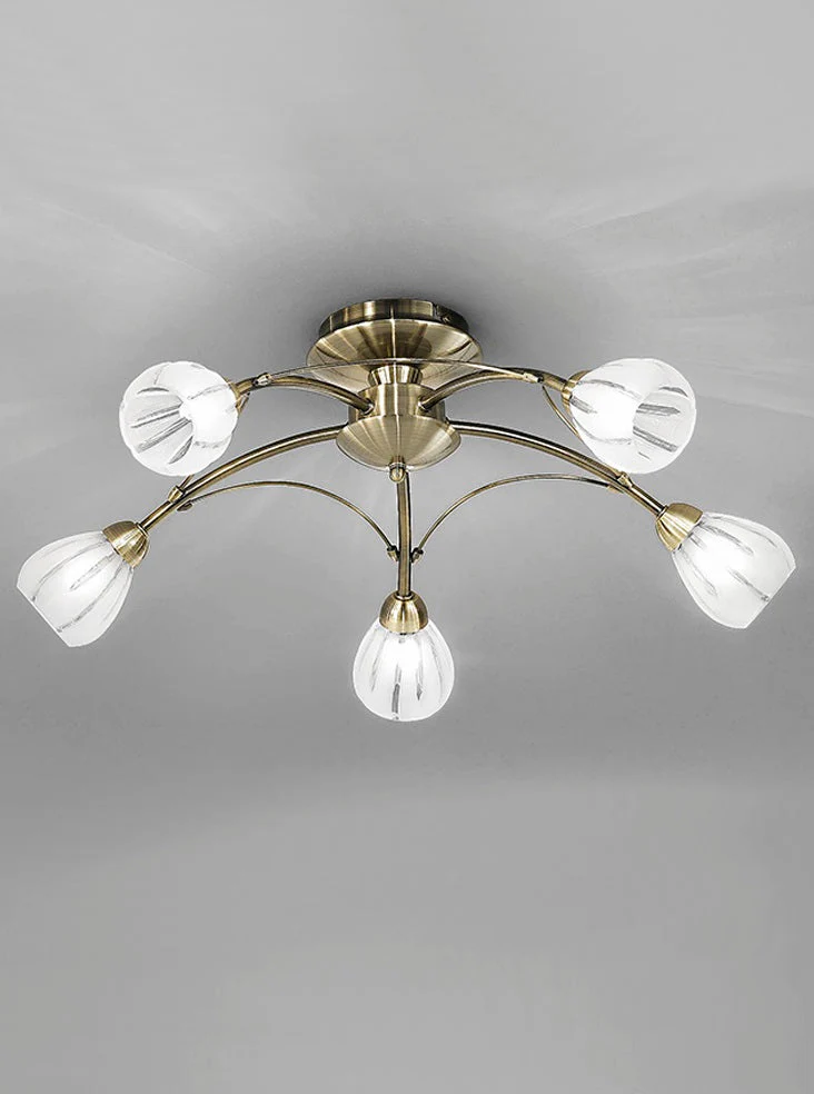 Chloe 3/5/10Lt Indoor Semi Flush Ceiling Light - Chrome/Bronze Finish - Image 4