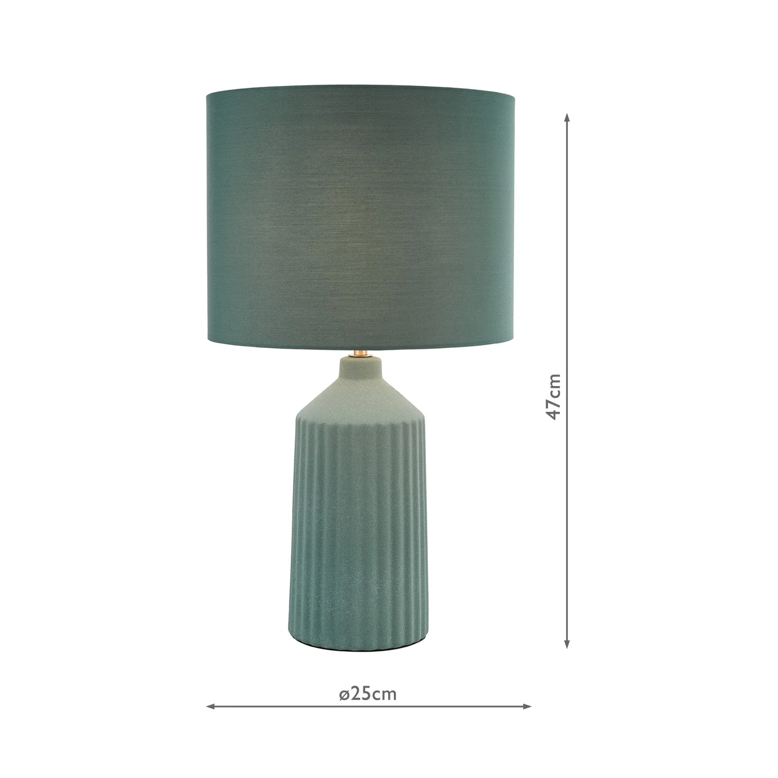 Chloris Table Lamp Green/Grey With Shade E27 - Image 6