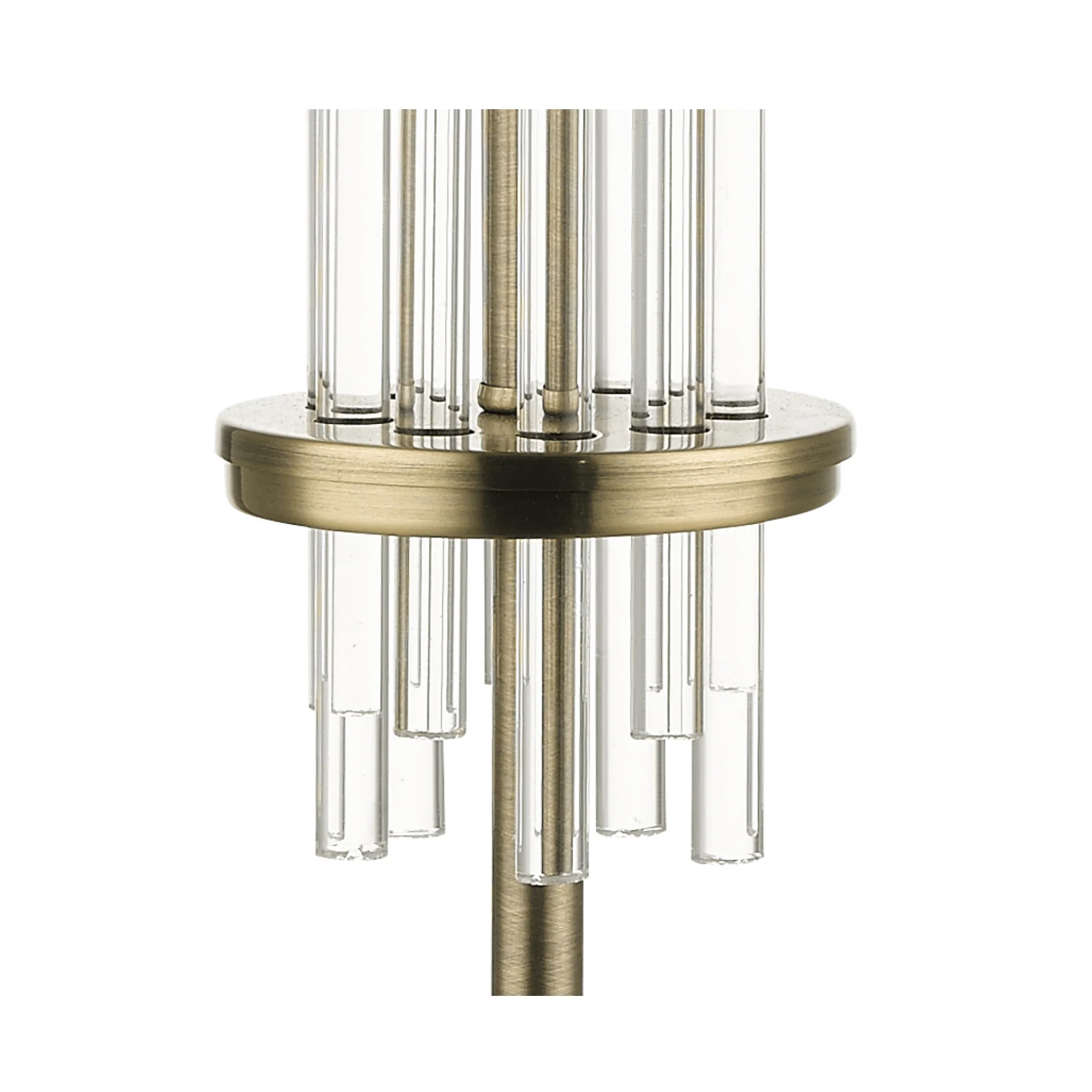 Chrysler Antique Brass and Crystal Table Lamp c/w Shade - Image 2