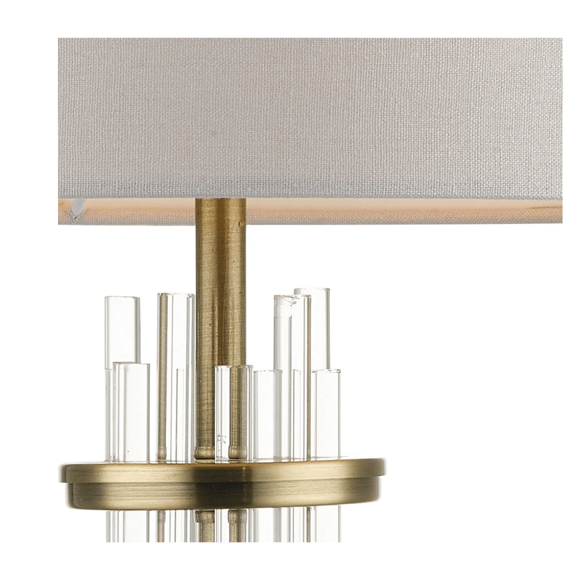 Chrysler Antique Brass and Crystal Table Lamp c/w Shade - Image 3