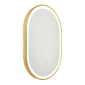 Cian CCT LED Oval Framed Mirror Motion/Demist, Satin brass/ Black Finish