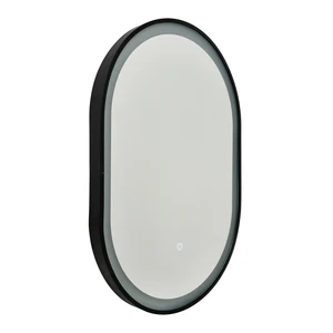 Cian CCT LED Oval Framed Mirror Motion/Demist, Satin brass/ Black Finish - Image 2