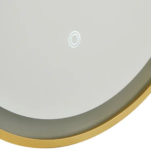 Cian CCT LED Oval Framed Mirror Motion/Demist, Satin brass/ Black Finish - Image 5