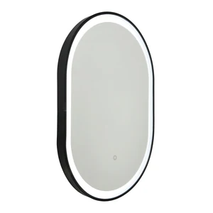 Cian CCT LED Oval Framed Mirror Motion/Demist, Satin brass/ Black Finish - Image 6