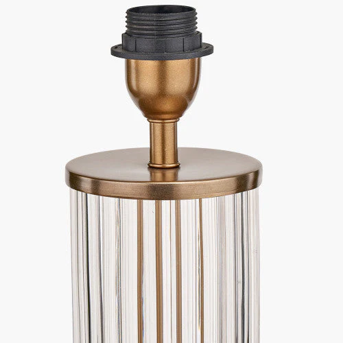 Ciara Clear Glass Metal Table Lamp Base- Antique Brass & Bronze Finishes - Image 3