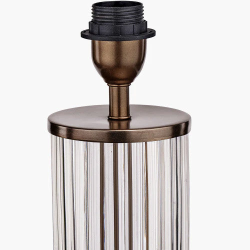 Ciara Clear Glass Metal Table Lamp Base- Antique Brass & Bronze Finishes - Image 4