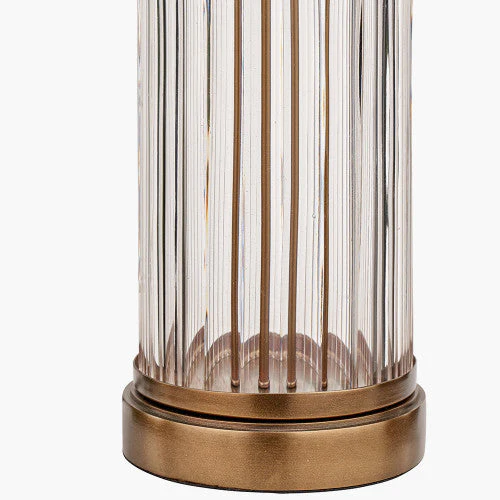 Ciara Clear Glass Metal Table Lamp Base- Antique Brass & Bronze Finishes - Image 5