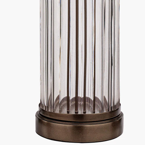 Ciara Clear Glass Metal Table Lamp Base- Antique Brass & Bronze Finishes - Image 6