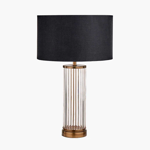 Ciara Clear Glass Metal Table Lamp Base- Antique Brass & Bronze Finishes - Image 7