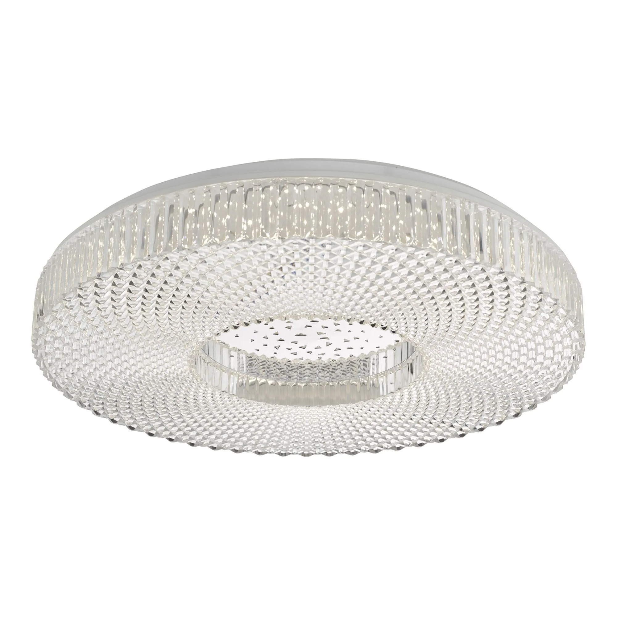Cimona Medium/Large LED Flush Ceiling Light - Clear Finish - Image 4