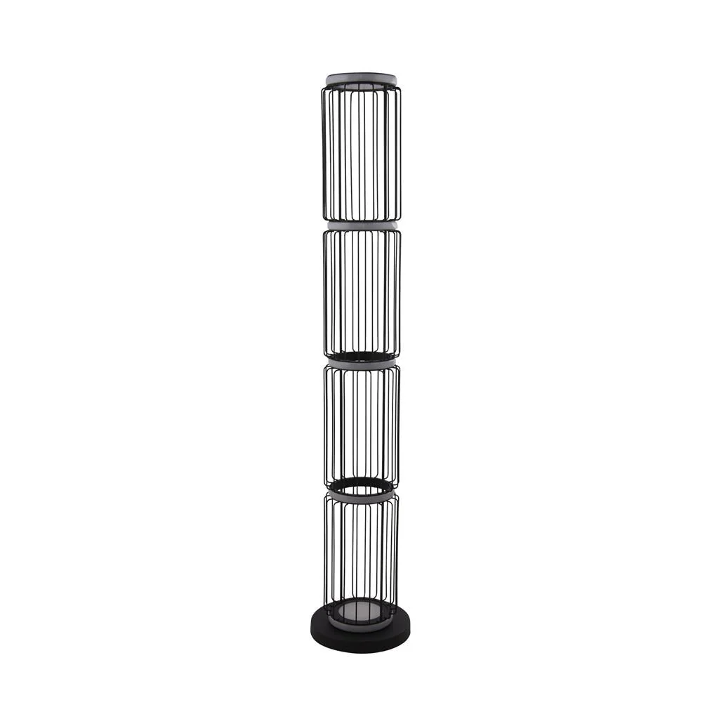 Circolo Black Cage Floor Lamp Integrated LED - Image 2
