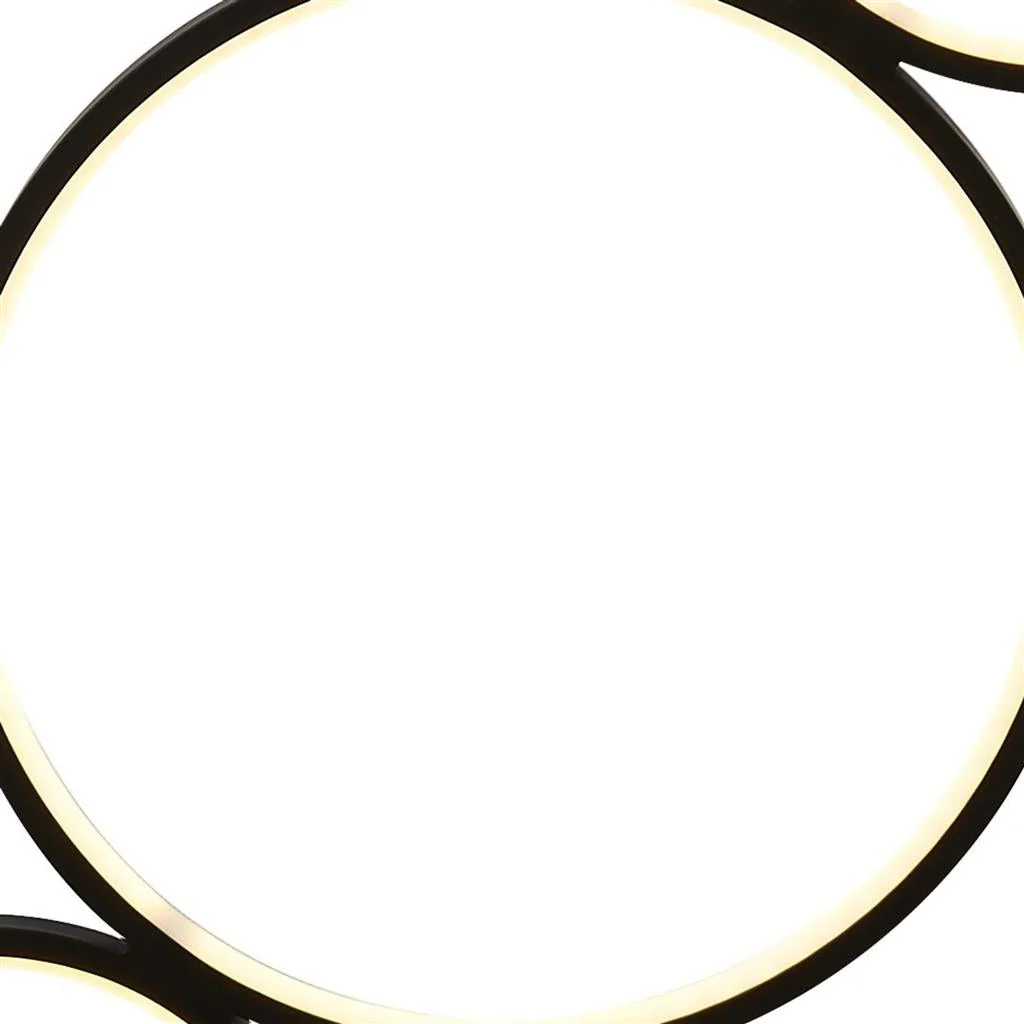 Cirque 5Lt Ring Floor Lamp - Black Metal & Opal Silicon Integrated LED - Image 3