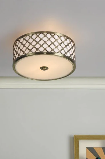 Civic 2/5Lt Flush Light - Polished Chrome / Antique Brass - Image 4