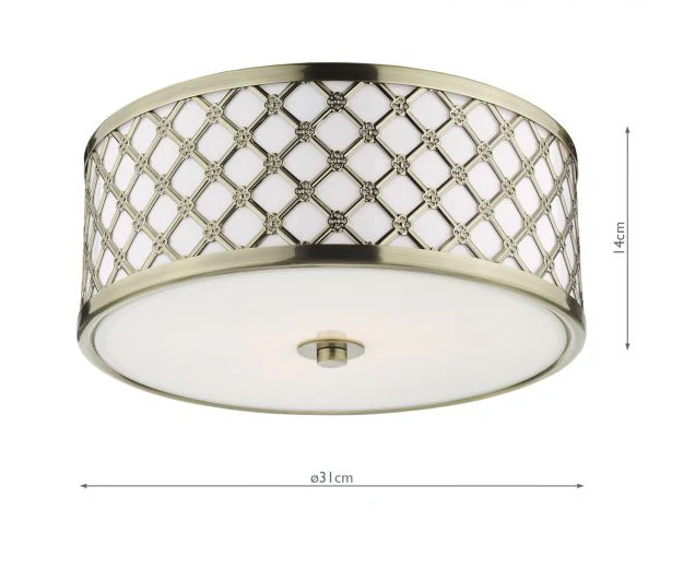 Civic 2/5Lt Flush Light - Polished Chrome / Antique Brass - Image 5