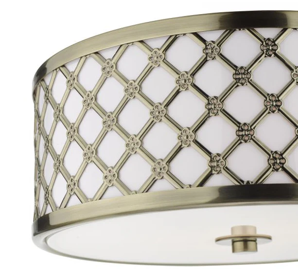 Civic 2/5Lt Flush Light - Polished Chrome / Antique Brass - Image 6