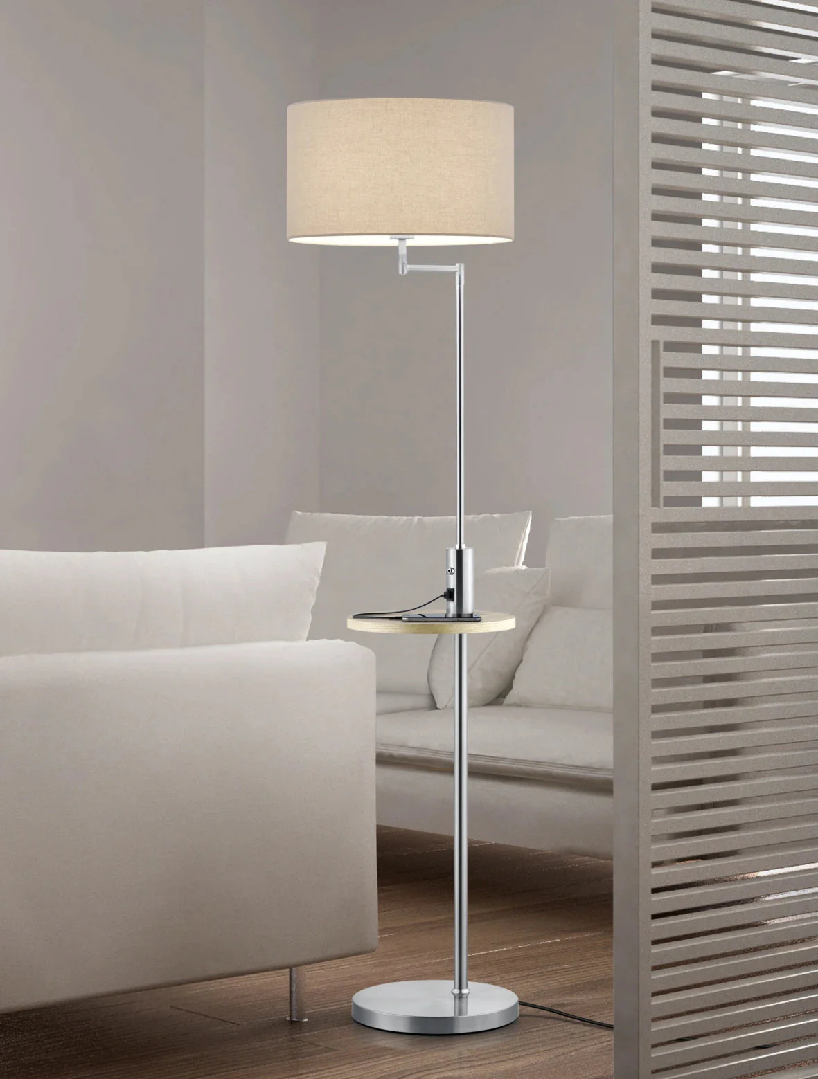 Claas Classic Floor Lamp - Nickel/Black - Image 5