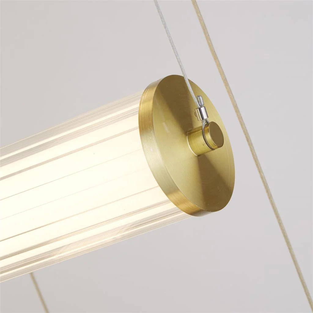 Clamp 5Lt LED Multi-Drop Pendant Gold Metal Clear & Opal Integrated LED - Image 3