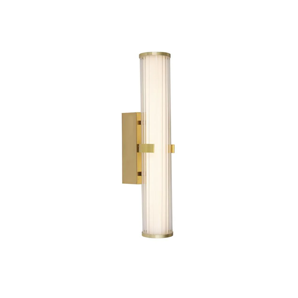 Clamp Small/Large Bathroom Wall Light IP44 - Black/Gold Metal, Ribbed Clear & Opal Glass - Image 14