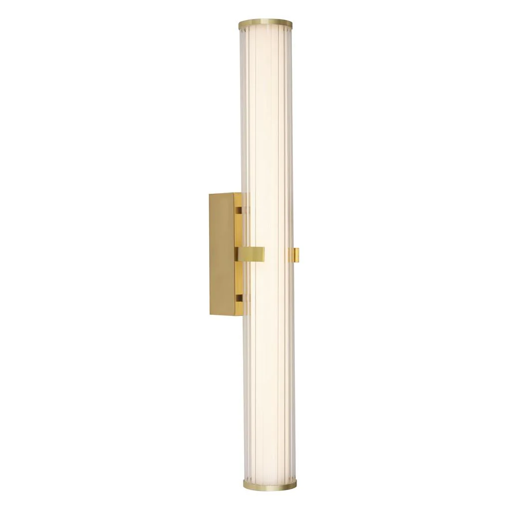Clamp Small/Large Bathroom Wall Light IP44 - Black/Gold Metal, Ribbed Clear & Opal Glass - Image 15