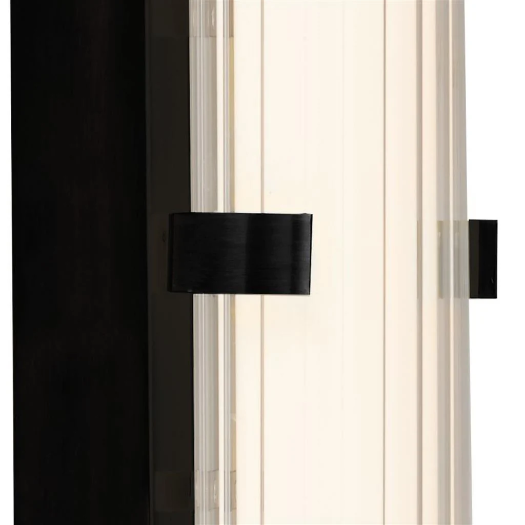 Clamp Small/Large Bathroom Wall Light IP44 - Black, Ribbed Clear & Opal Glass Promotional Offer - Image 2