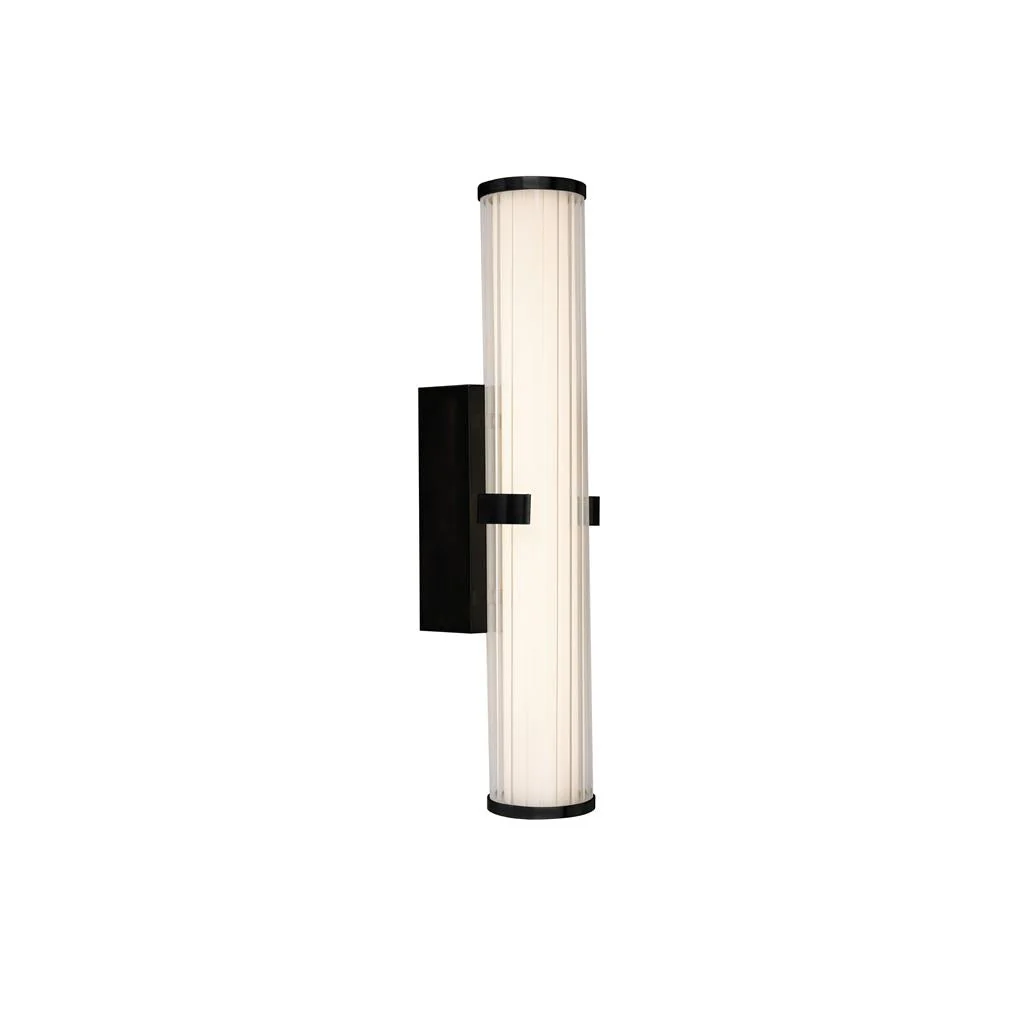 Clamp Small/Large Bathroom Wall Light IP44 - Black, Ribbed Clear & Opal Glass Promotional Offer - Image 4