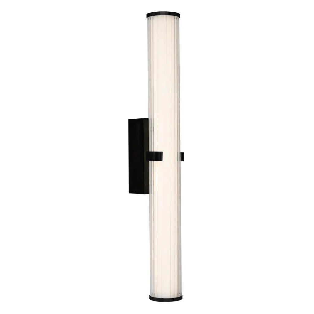 Clamp Small/Large Bathroom Wall Light IP44 - Black, Ribbed Clear & Opal Glass Promotional Offer - Image 5