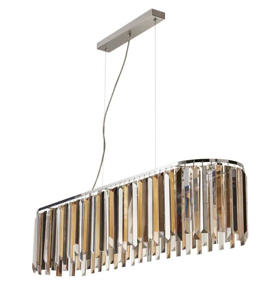 Clarissa 8Lt Kitchen Light - Chrome Metal & Mixed Glass - Image 2