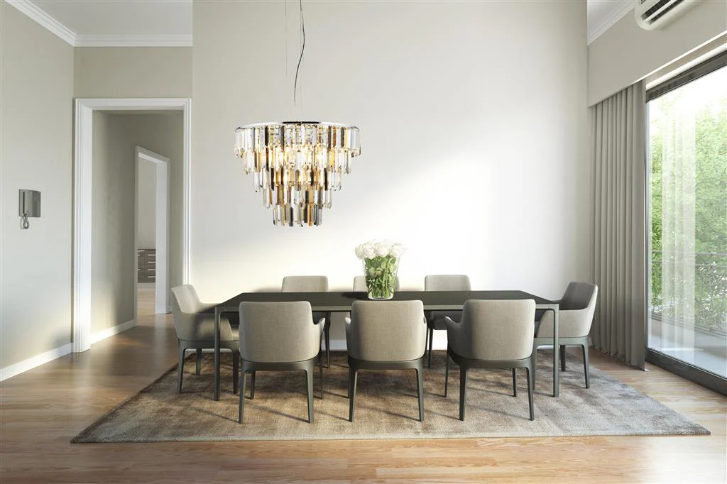 Clarissa 9 Lt Pendant - Chrome & Clear, Smoked & Amber Glass - Image 4