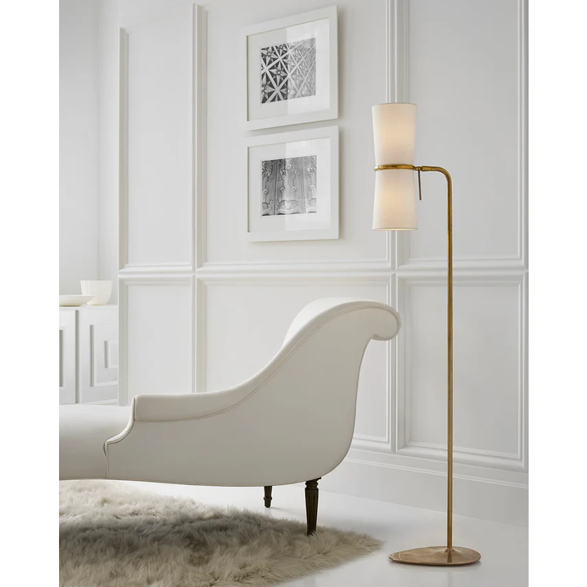 Clarkson Floor Lamp- Black/ Antique Brass Finishes - Image 3