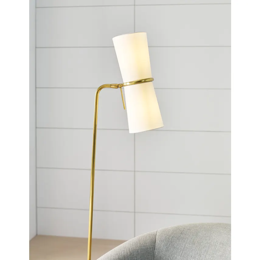 Clarkson Floor Lamp- Black/ Antique Brass Finishes - Image 4