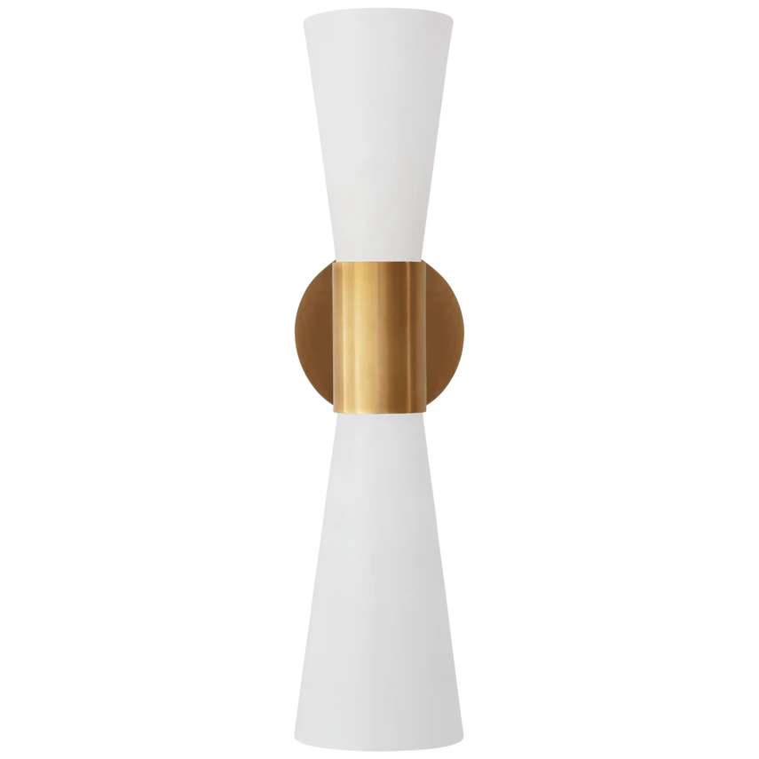 Clarkson Up/Down Sconce - Black/White & Brass - Image 2