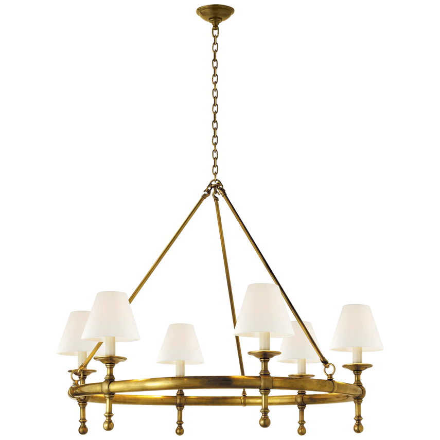 Classic 6Lt Ring Chandelier - Antique Brass/Bronze