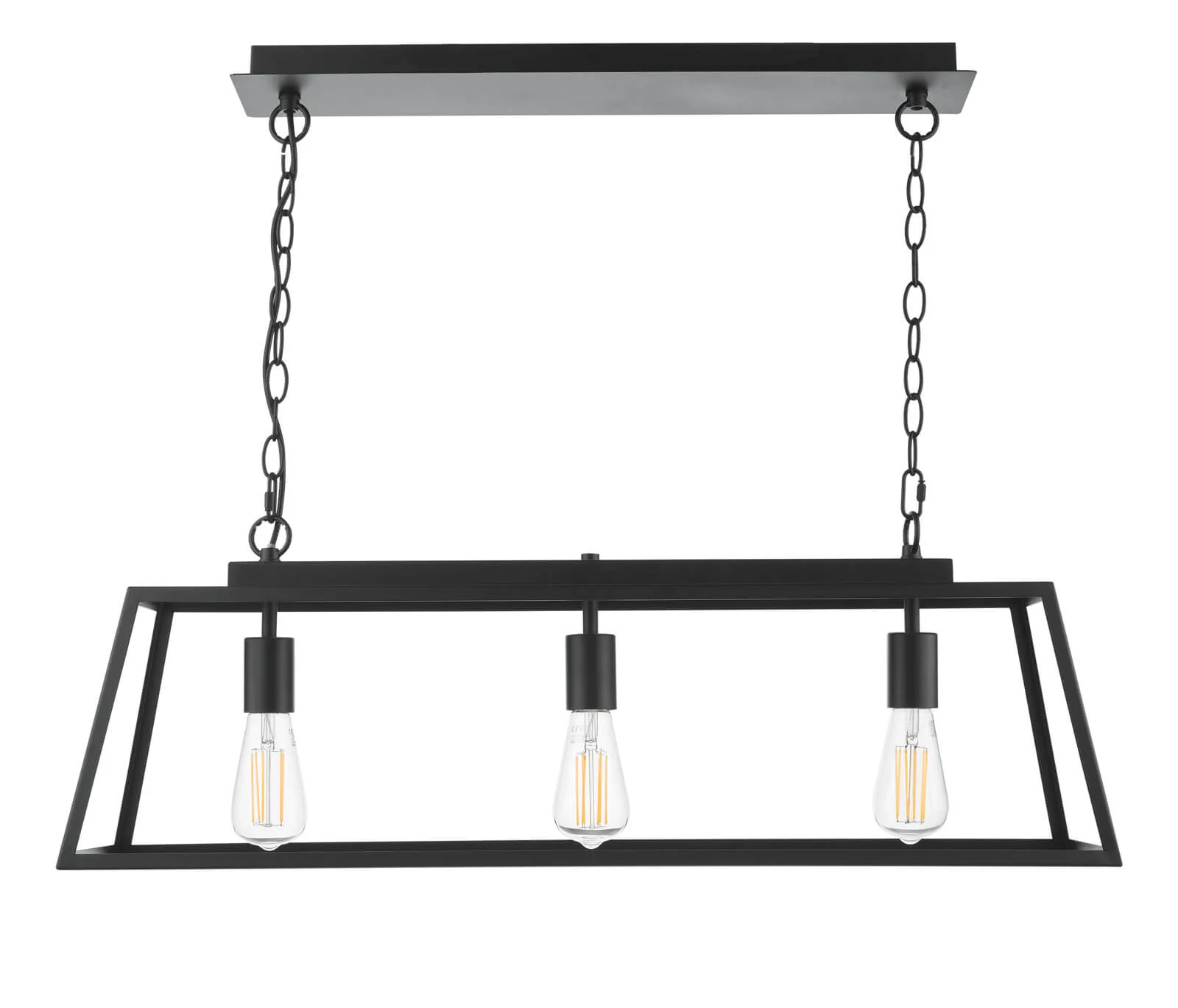 Claudia 3 Light Kitchen Light Matt Black - Image 2
