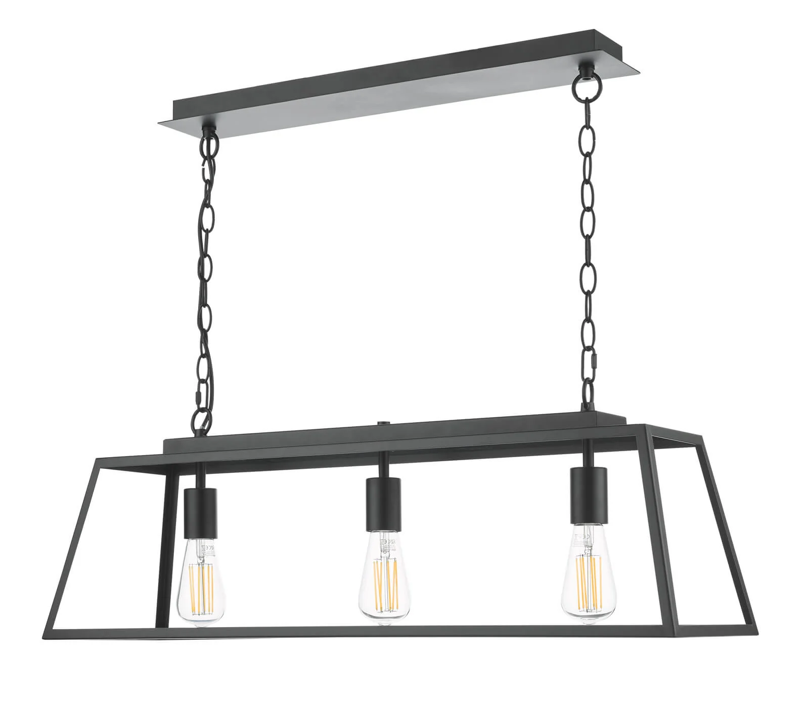 Claudia 3 Light Kitchen Light Matt Black - Image 4