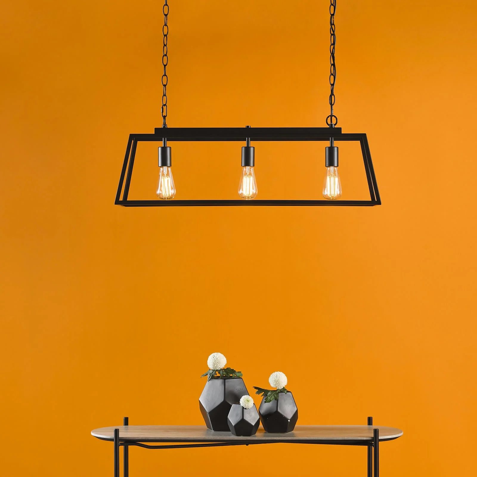 Claudia 3 Light Kitchen Light Matt Black - Image 6
