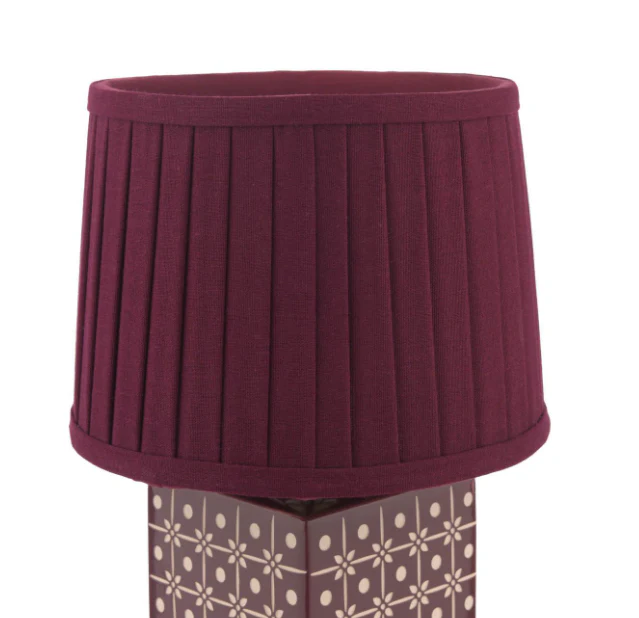 Claudina Table Lamp Purple Ceramic and Antique Brass With Shade - Image 2