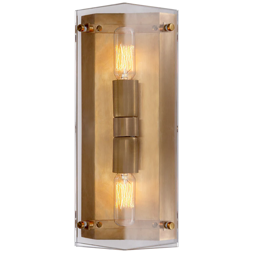 Clayton Crystal Wall Sconce - Nickel/Brass - Image 2