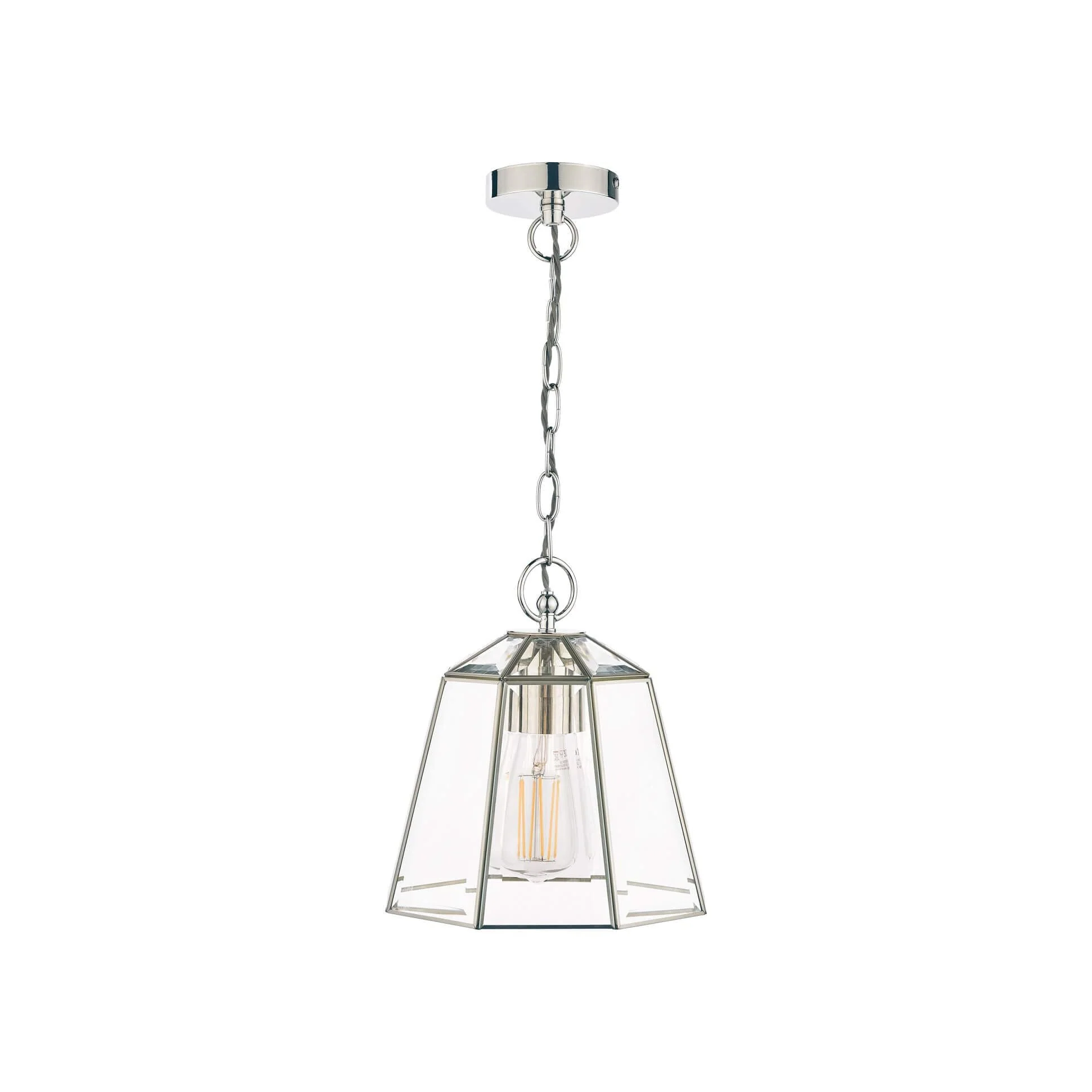 Clayton Pendant - Polished Silver/ Antique Brass Glass - Image 2
