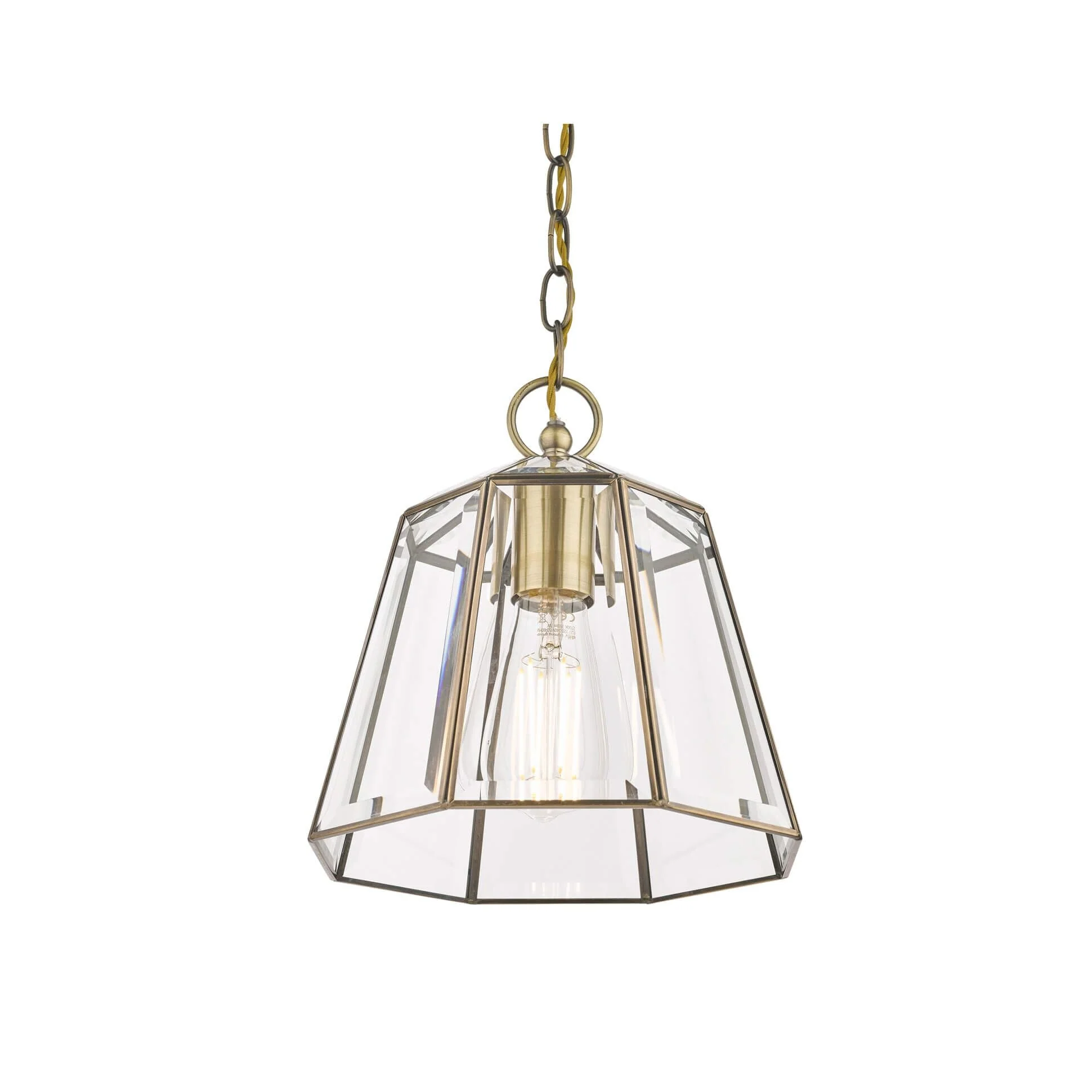 Clayton Pendant - Polished Silver/ Antique Brass Glass - Image 3