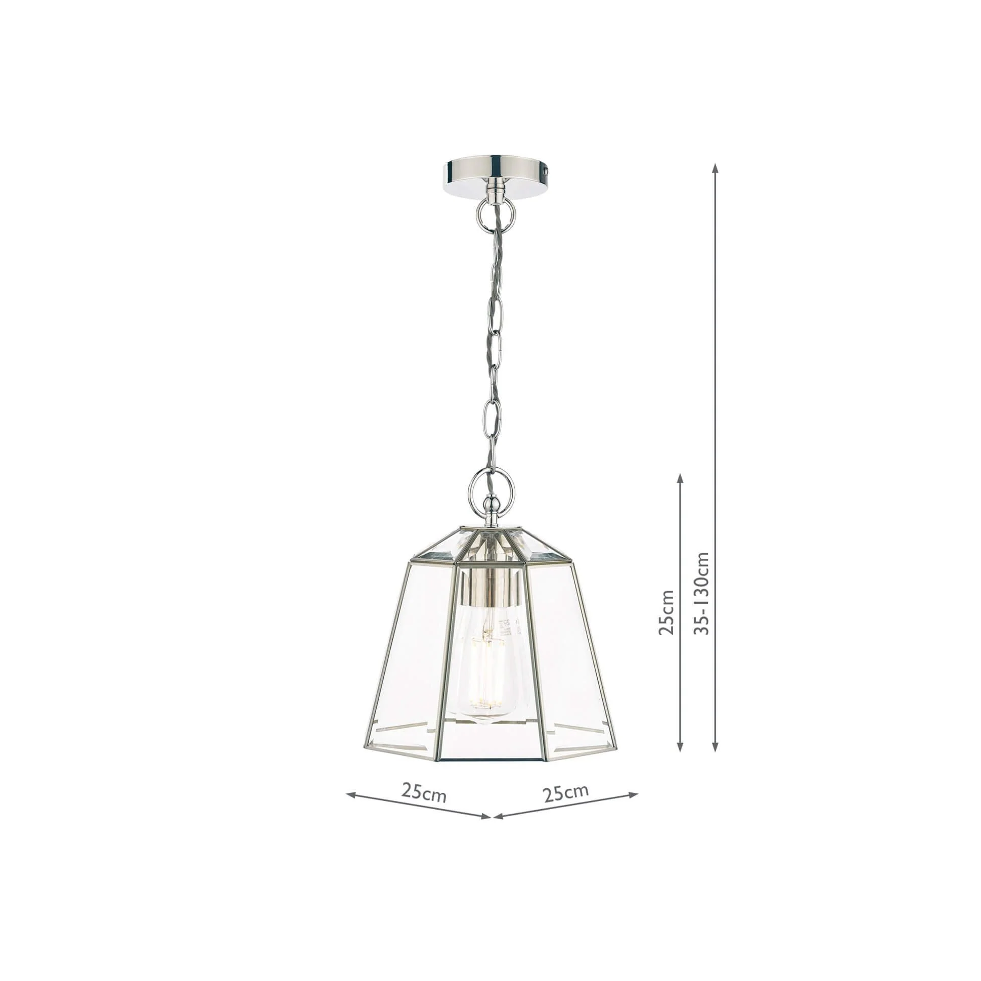 Clayton Pendant - Polished Silver/ Antique Brass Glass - Image 5