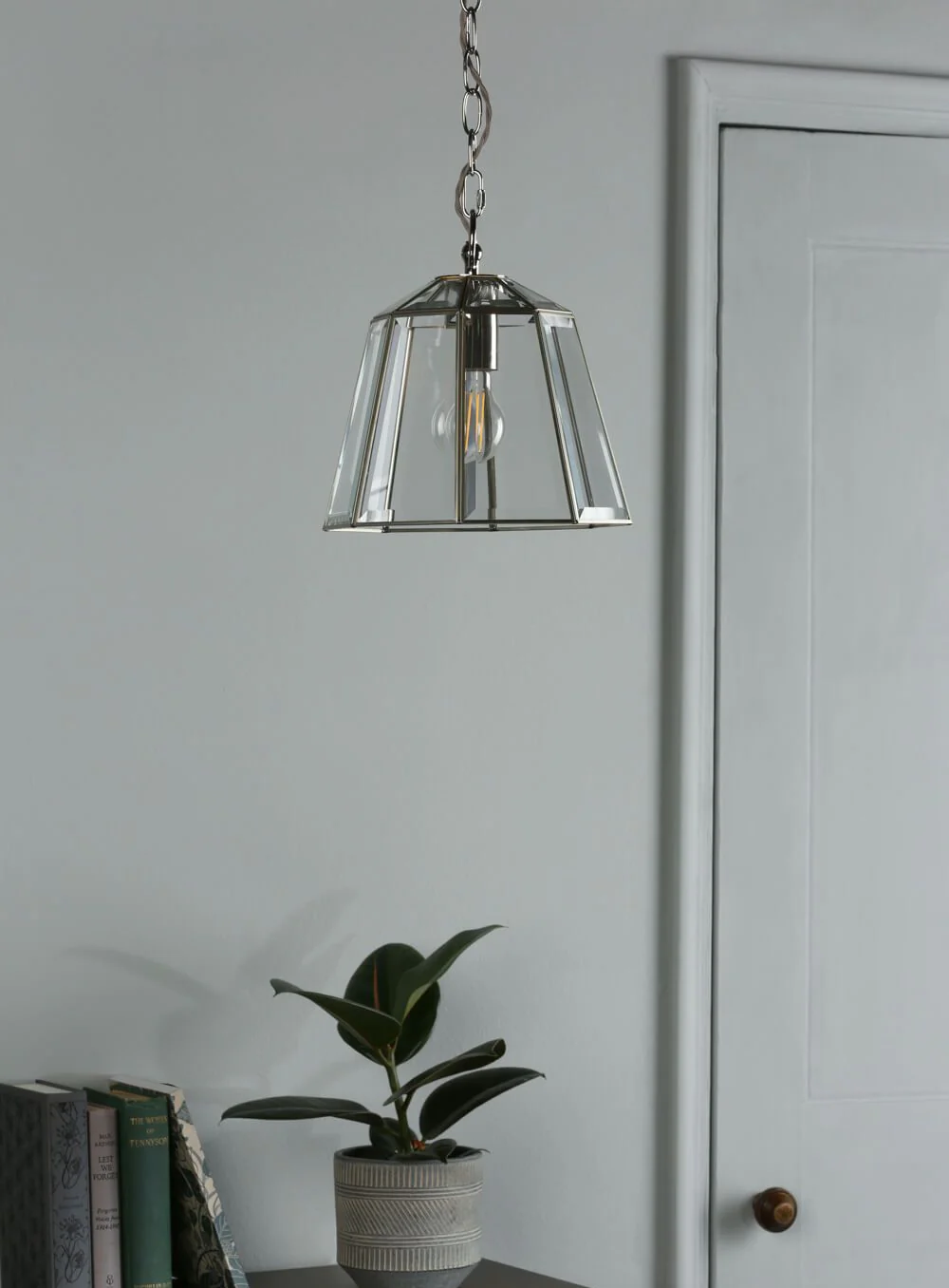 Clayton Pendant - Polished Silver/ Antique Brass Glass - Image 6
